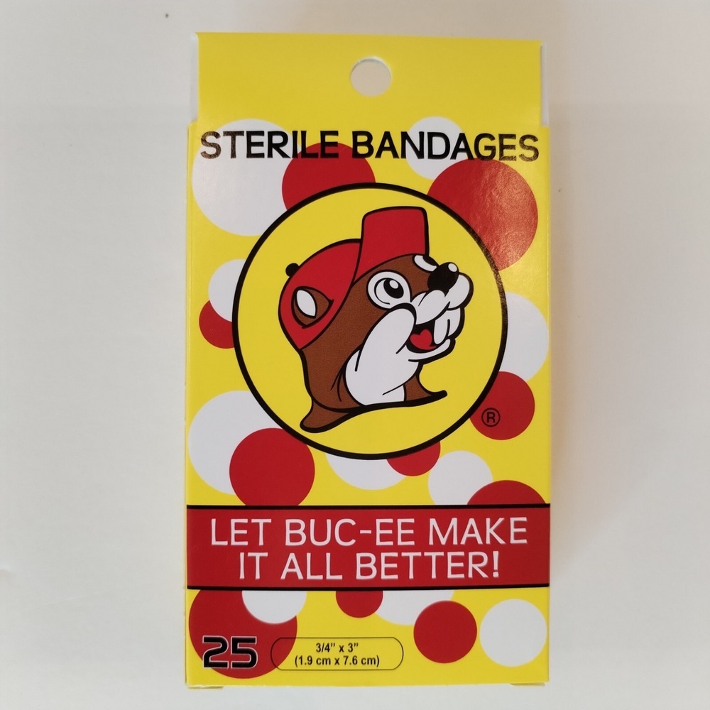 25 ct Box Buc-ee's Sterile Bandages Brand New 3/4" x 3" Let Buc-ee‎ Make Better!